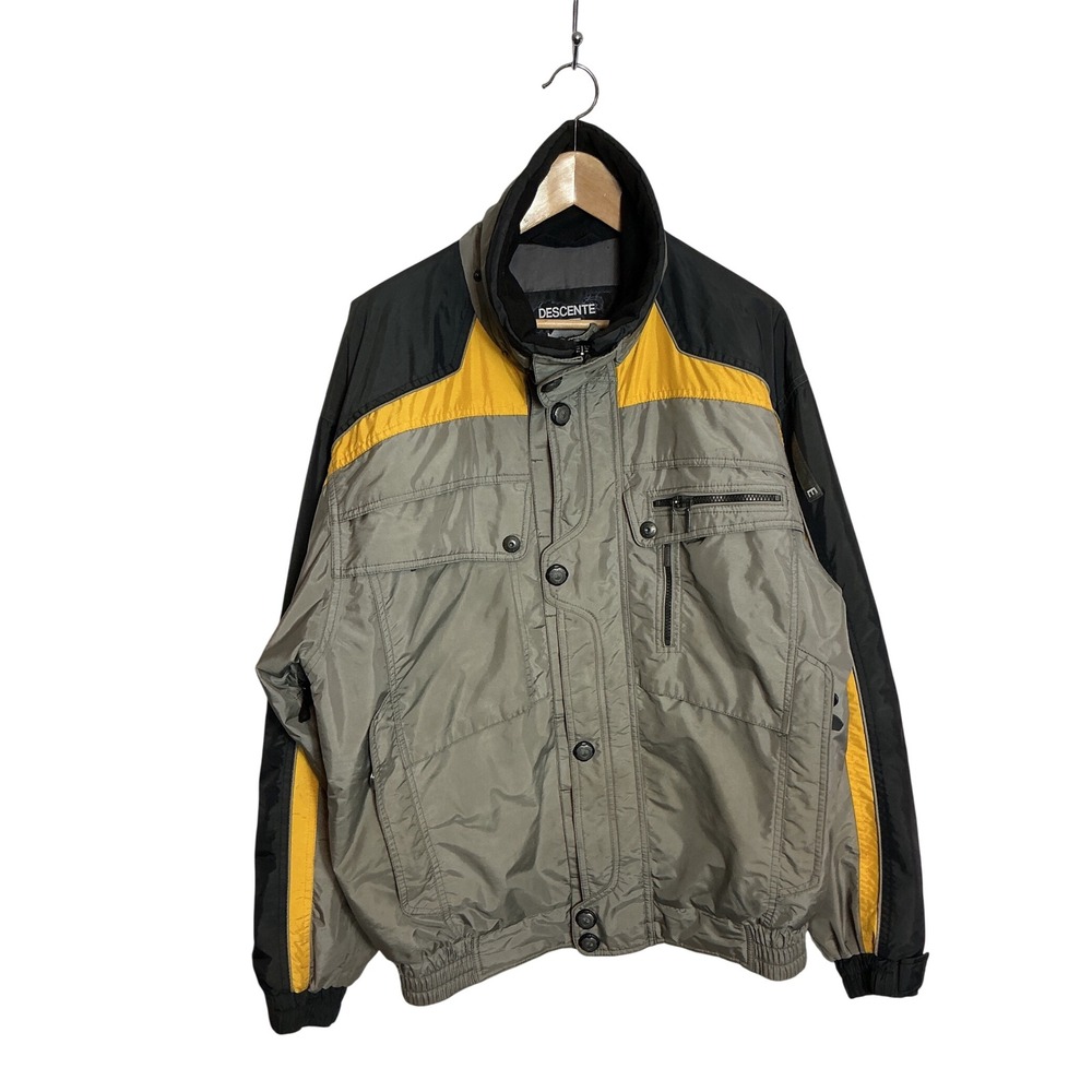Descente Vintage XL Men Insulated Ski Winter Jacket Grey Black Yellow